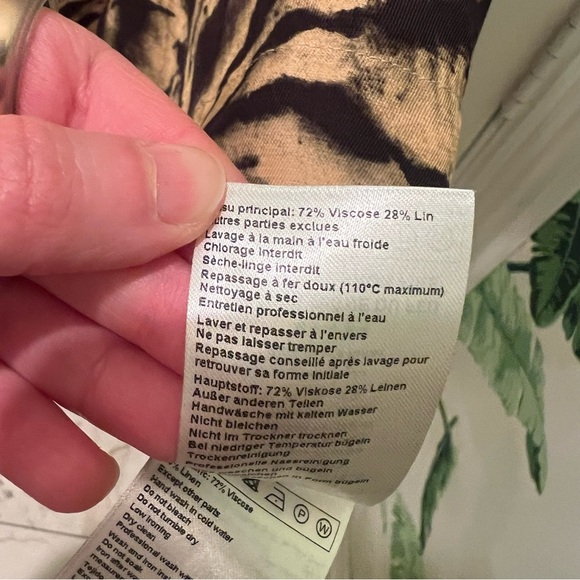 NWT BA&SH Zola Puff-sleeve Linen-blend Tiger Print Mini Dress Size L - Picture 10 of 15